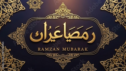 Ramzan Mubarak greeting with elegant Arabic calligraphy