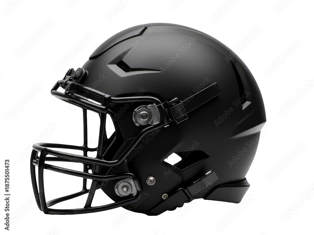 Fototapeta premium A black football helmet on a white background