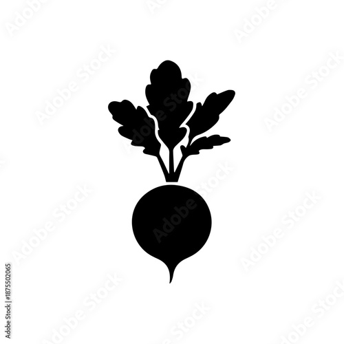 Silhouette of a radish isolated on white background, Vector