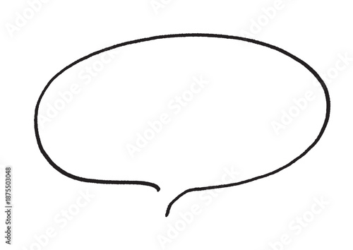 手書き風のシンプルな細長い楕円吹き出し｜雑誌風, 枠, 指示, ミニマル, アナログ装飾