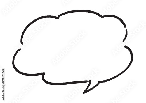 手書き風のもこもこした雲形吹き出し素材｜雑誌風, 装飾フレーム, コメント, ポップ, 広告