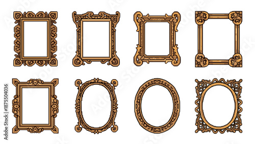 Classic ornate frames set: vintage decorative borders collection