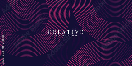 Futuristic abstract background. Glowing circle lines design. Swirl circular lines element. Future technology concept. Horizontal banner template. EPS 10