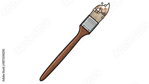 Digital transformation: paintbrush with pixel gradient transition