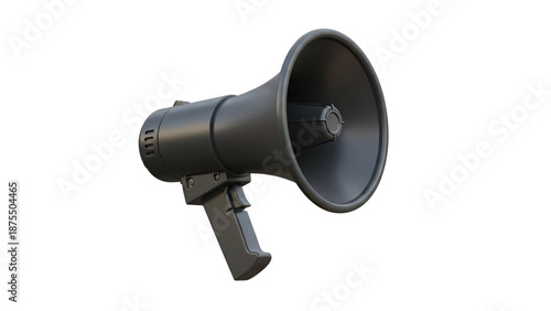 An image of black megaphone on black background with clipping area to.