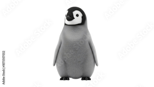 Penguin with black and white on it back standing in front of.