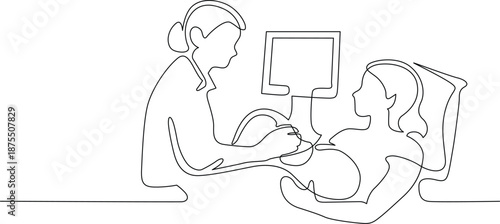 Prenatal checkup in progress Vector
