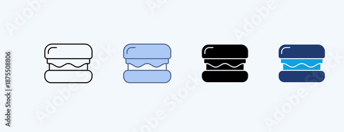 Burger Multiple Icon Illustration Vector