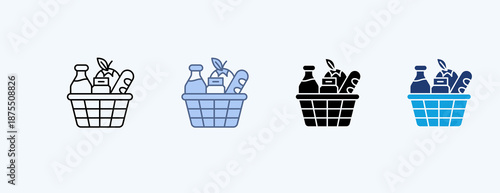 Grocery Multiple Icon Illustration Vector