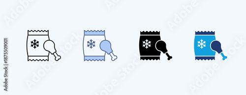 Frozen Food Multiple Icon Illustration Vector