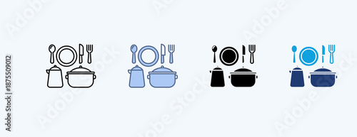 Cooking Utensils Multiple Icon Illustration Vector