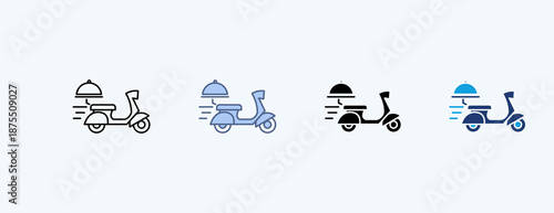 Food Delivery Multiple Icon Illustration Vector