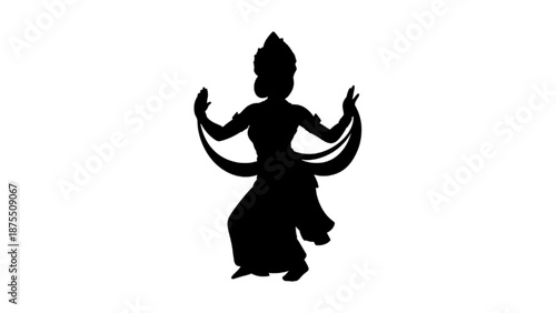 Traditional Balinese Dancer Woman Silhouette