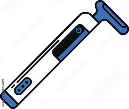 Stick: Smart walking cane vector icon isolated on white. Assistive technology for blind and visually impaired people. GPS device..