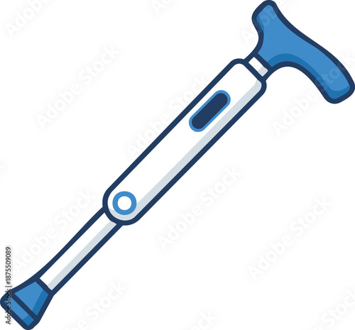 Smart walking cane vector icon isolated on white. Assistive technology for blind and visually impaired people. GPS device.. - walking cane focus