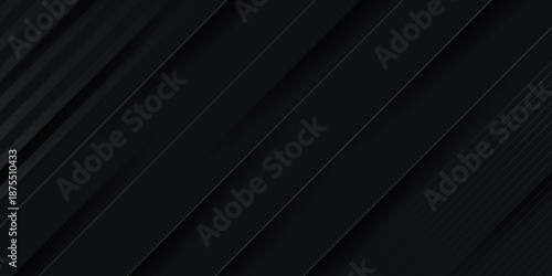Abstract dark grey background with modern horizontal stripes decoration. Minimalist line style background concept for cover, banner, brochure, presentation, certificate and website. EPS. 5