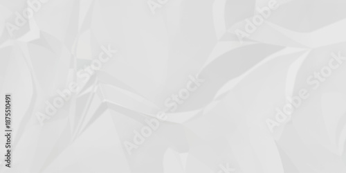 Crumple crushed white paper obsolete rumple craft design. wrinkle ripped creased crumple aged closeup recycled document grunge paper background.