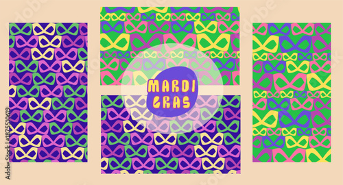 set of mardi gras background textures