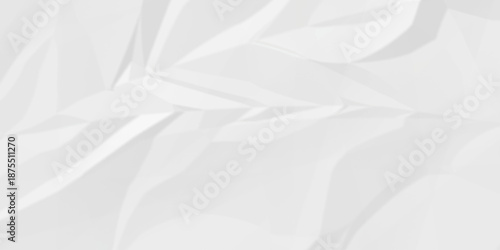 Crumple crushed white paper obsolete rumple craft design. wrinkle ripped creased crumple aged closeup recycled document grunge paper background.