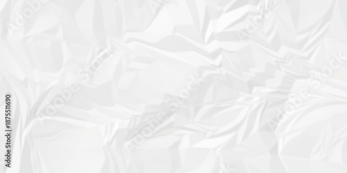 Crumple crushed white paper obsolete rumple craft design. wrinkle ripped creased crumple aged closeup recycled document grunge paper background.