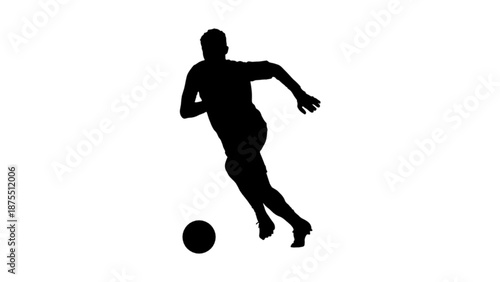 Professional Football Player Silhouette Action Set