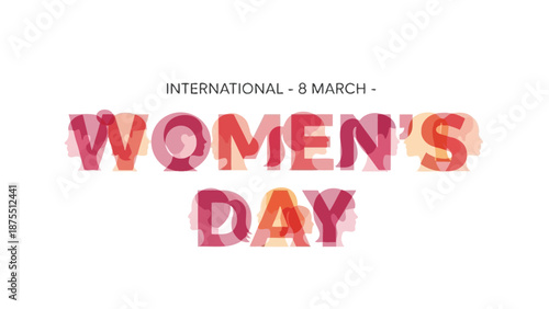 International women's day celebration on march 8th with colorful typography