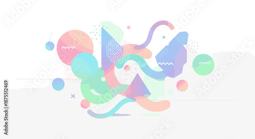 Vibrant abstract shapes and colorful geometric forms