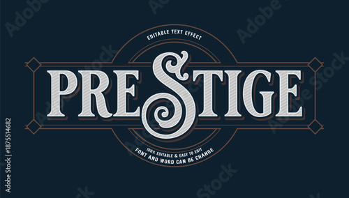 Vintage Luxury Editable Text Effect with Royal Ornamental Badge Style