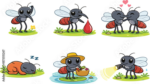 cute cute mosquito vector illustrationcartoon vector illustration