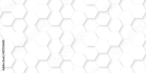 White abstract hexagonal paper background. Luxury White grid Pattern. Futuristic emboss honeycomb mosaic white background. geometric mesh cell texture. modern futuristic wallpaper.