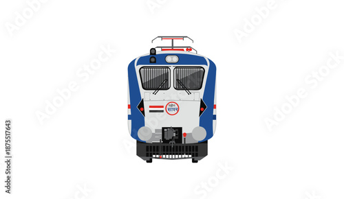 Front view illustration of a modern electric express train.