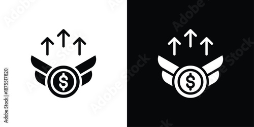 Financial Independence Icon Sheet Black And White
