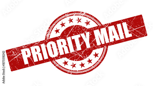 Priority mail stamp with grunge texture
