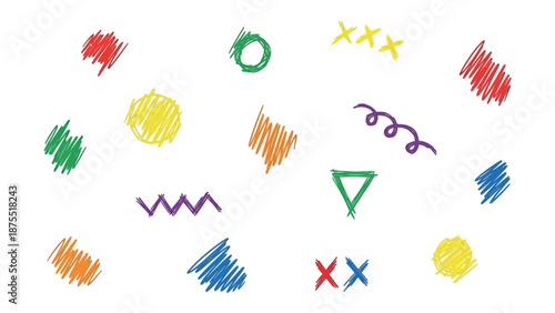 Abstract Shapes: A collection of diverse and vibrantly colored shapes. Showcasing a spectrum of forms and hues, perfect for adding a pop of creativity and visual appeal to any project. 