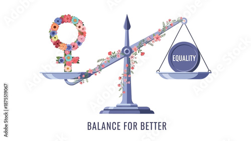 Balance for better concept with scale and equality symbol