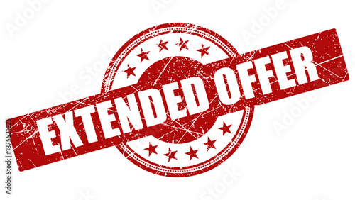 Extended offer stamp with grunge texture