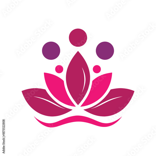 Elegant lotus flower with orbs