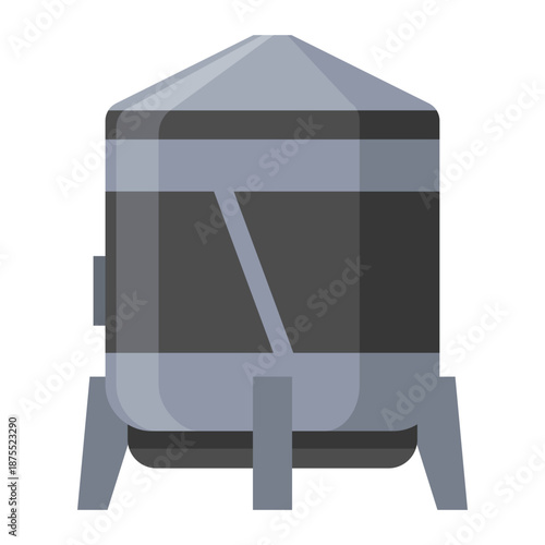 Brewery. Vintage brewing machine concept. Beer making process equipment, machinery symbol suitable for game asset, infographic or book print. Isolated vector illustration