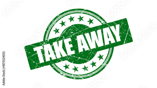 Take away stamp with grunge texture