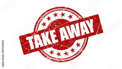 Take away stamp with grunge texture