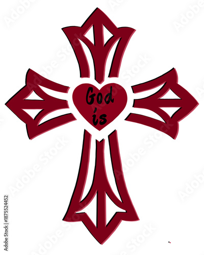 Cruz simbólica GOD IS amor.