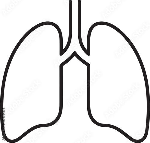 Human lung outline icon – Editable stroke vector illustration. Human lung anatomy respiratory system health icon.