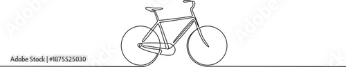 continuous line drawing of a bicycle, line art vector illustration