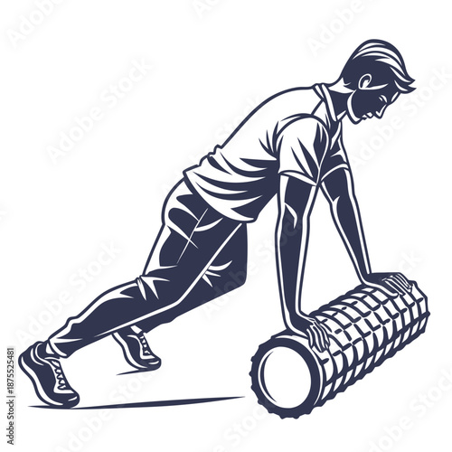 Athlete using foam roller