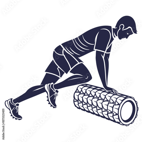 Athlete using foam roller for recovery