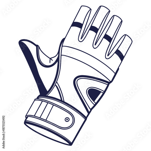 White and blue goalkeeper glove