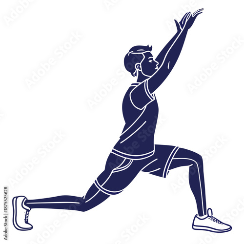 Person performing a dynamic stretch