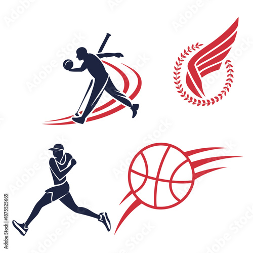Dynamic sports silhouettes