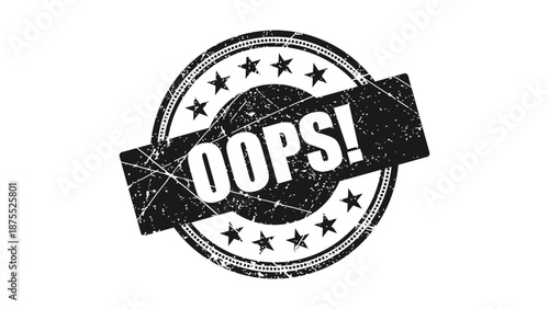 Oops! stamp with grunge texture