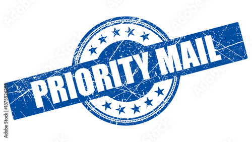 Priority mail stamp with grunge texture